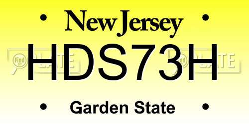 HDS73H New Jersey License Plate