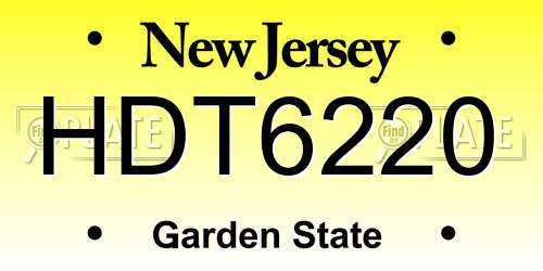 HDT6220 New Jersey License Plate