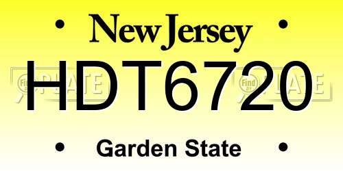 HDT6720 New Jersey License Plate