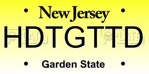 HDTGTTD New Jersey License Plate