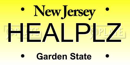 HEALPLZ New Jersey License Plate