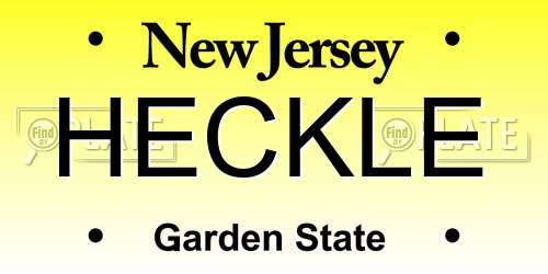 HECKLE New Jersey License Plate