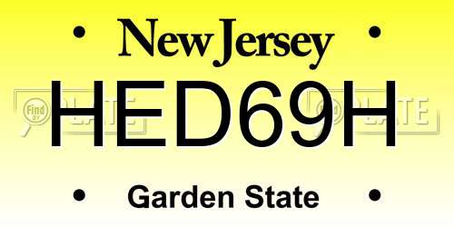 HED69H New Jersey License Plate