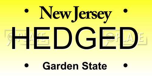 HEDGED New Jersey License Plate