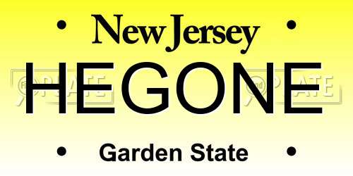 HEGONE New Jersey License Plate