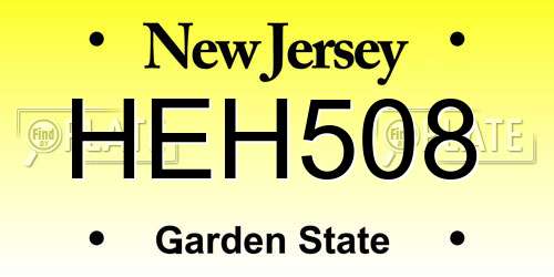 HEH508 New Jersey License Plate