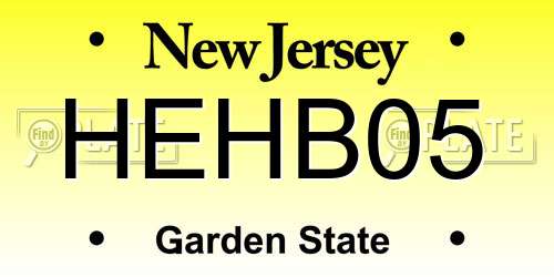 HEHB05 New Jersey License Plate