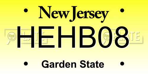 HEHB08 New Jersey License Plate
