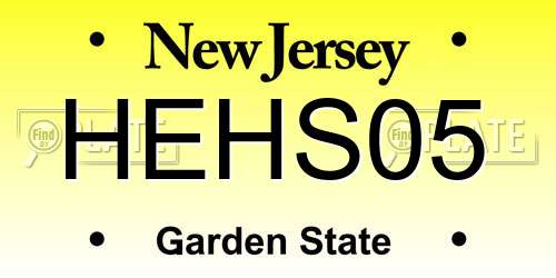 HEHS05 New Jersey License Plate