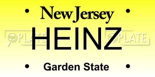 HEINZ New Jersey License Plate