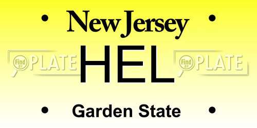 HEL New Jersey License Plate