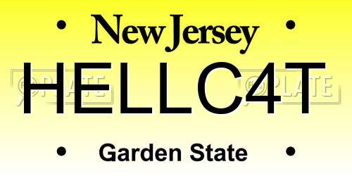 HELLC4T New Jersey License Plate