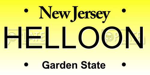 HELLOON New Jersey License Plate