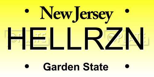 HELLRZN New Jersey License Plate
