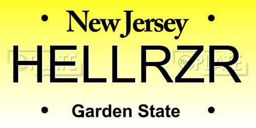 HELLRZR New Jersey License Plate