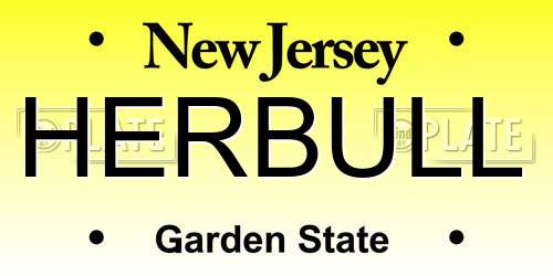 HERBULL New Jersey License Plate
