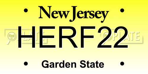HERF22 New Jersey License Plate