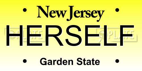 HERSELF New Jersey License Plate