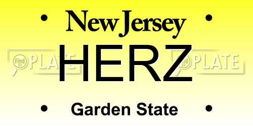 HERZ New Jersey License Plate