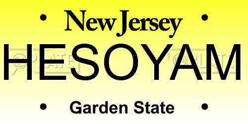 HESOYAM New Jersey License Plate