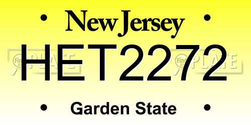 HET2272 New Jersey License Plate