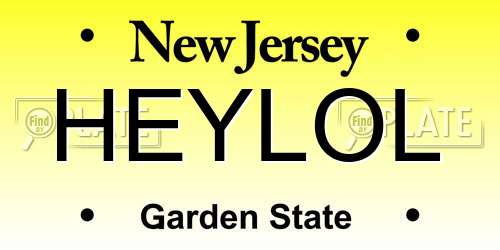 HEYLOL New Jersey License Plate
