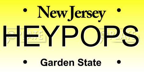 HEYPOPS New Jersey License Plate