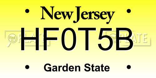 HF0T5B New Jersey License Plate