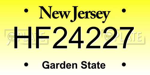 HF24227 New Jersey License Plate