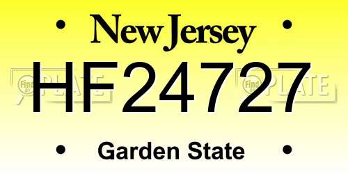 HF24727 New Jersey License Plate