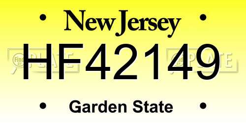 HF42149 New Jersey License Plate