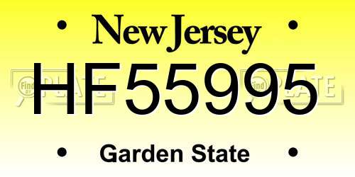 HF55995 New Jersey License Plate