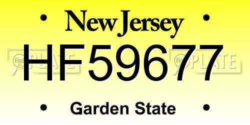 HF59677 New Jersey License Plate