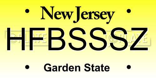 HFBSSSZ New Jersey License Plate