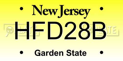 HFD28B New Jersey License Plate