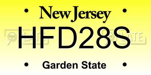 HFD28S New Jersey License Plate