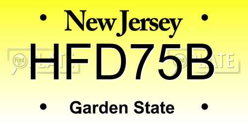 HFD75B New Jersey License Plate