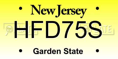 HFD75S New Jersey License Plate