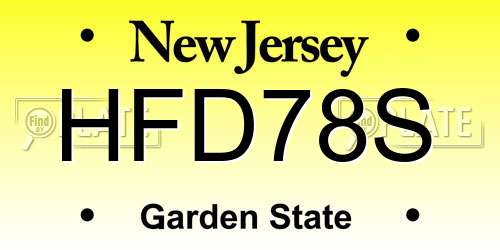 HFD78S New Jersey License Plate
