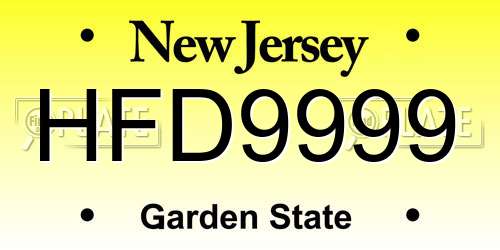 HFD9999 New Jersey License Plate