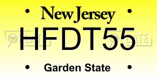 HFDT55 New Jersey License Plate