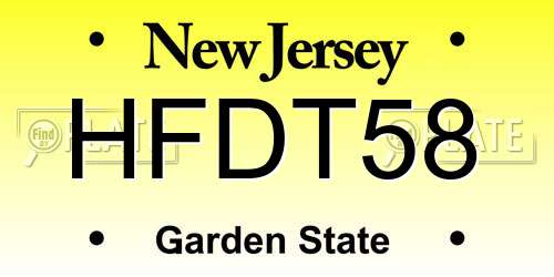 HFDT58 New Jersey License Plate