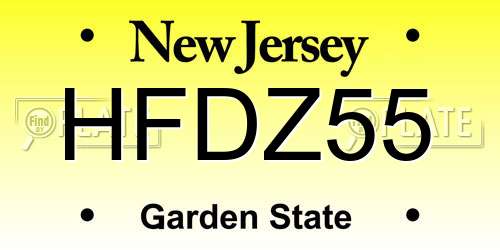 HFDZ55 New Jersey License Plate