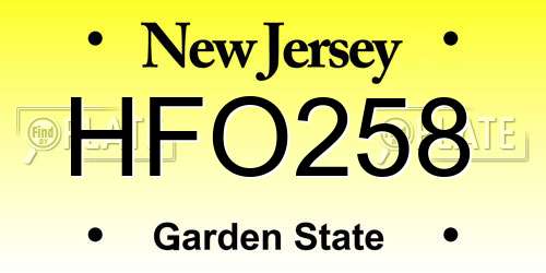 HFO258 New Jersey License Plate