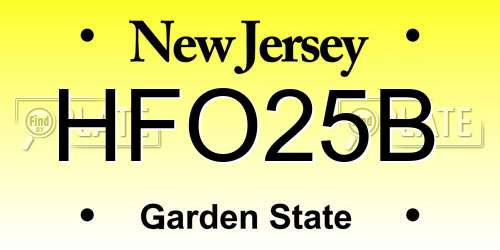HFO25B New Jersey License Plate