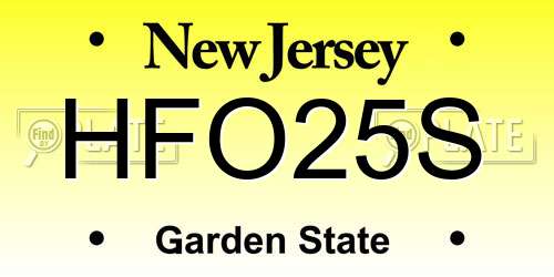 HFO25S New Jersey License Plate