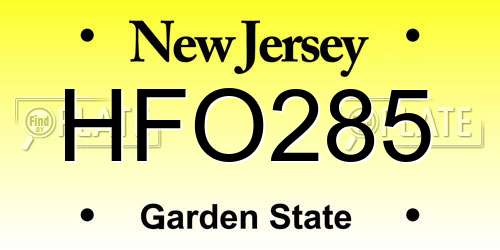 HFO285 New Jersey License Plate
