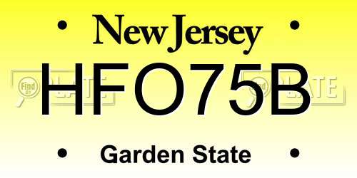 HFO75B New Jersey License Plate