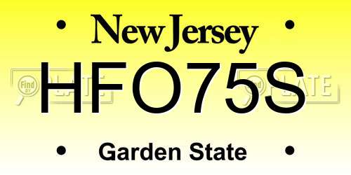 HFO75S New Jersey License Plate