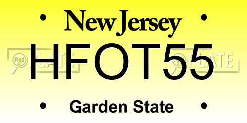 HFOT55 New Jersey License Plate